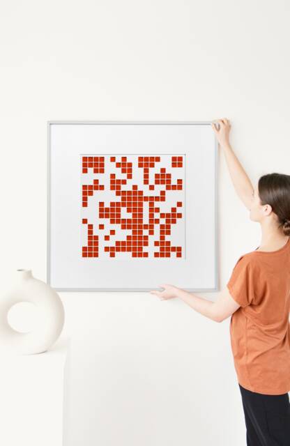 Wall Art, Cross Stitch, Modern Reinterpretation, Wall Sculpture, Painted By Hand - image 1