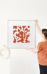 Wall Art, Cross Stitch, Modern Reinterpretation, Wall Sculpture, Painted By Hand - thumbnail 1
