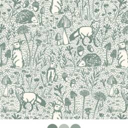 Sage Green Fitted Crib Sheet Woodland Animals Nursery Bedding - thumbnail 2