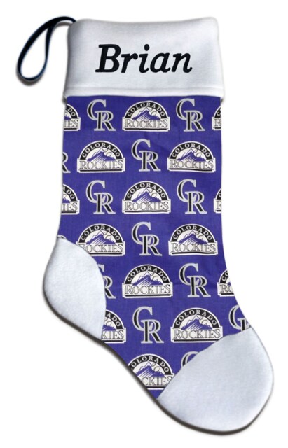 Personalized Mlb Colorado Rockies Baseball Christmas Stocking Embroidered