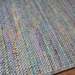 Handmade Wool Area Rug, Colorful Accent Weave - thumbnail 3