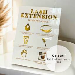 Lash Extension Aftercare Advice Sign - 3D Acrylic Aesthetics Display Signage Beauty Clinic Wall Decor Salon Information A3 Size - thumbnail 3