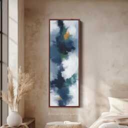 Vertical Abstract Art Long Narrow, Tall Slim Wall Art, Wall Art, Tall Skinny Big V0049 - thumbnail 1