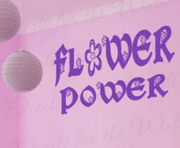 Flower Power Girl Room Kid Baby Nursery Decorative Vinyl Quote Sticker Large Wall Decal Decor Lettering Art Mural Letters Decoration K31 - thumbnail 1