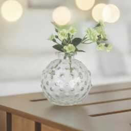 Round Glass Vase With Raised Dot Detail, Shelf Styling, Gift For Her, New Home - thumbnail 1