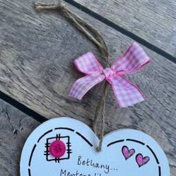 Personalized Mentor Thank You Gift Handmade Wooden Heart Plaque - thumbnail 2