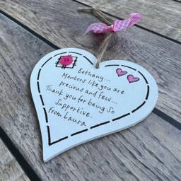 Personalized Mentor Thank You Gift Handmade Wooden Heart Plaque - thumbnail 3