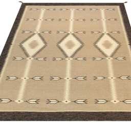 Custom Southwest Wool Kilim Rug Handwoven Tribal Design, Navajo Kilim Runner - thumbnail 4
