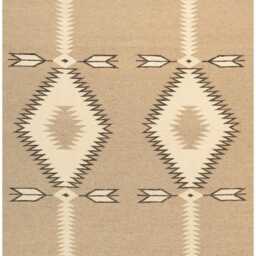 Custom Southwest Wool Kilim Rug Handwoven Tribal Design, Navajo Kilim Runner - thumbnail 2