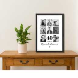 40Th Birthday Photo Print Frame, Gift, Collage, Print, Collage For Friend, Friend Art - thumbnail 3