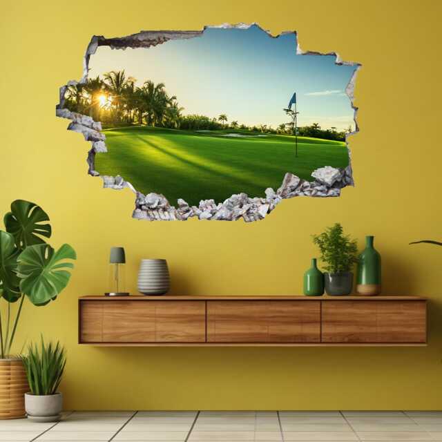 Golf Course Putting Green Trees Wall Decal Sticker Mural Poster Print Art Home Office Decor Dh8 - image 1