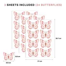 Pink Butterfly Nursery Wall Stickers - thumbnail 4