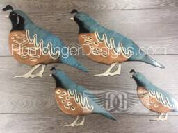 Quail Family Metal Wall Decor - thumbnail 1