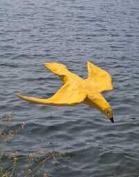 Paper Mache Seagull, Clarice. Hanging Paper Sculpture, Original Home Decor