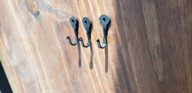 Forged Mini Hooks - 3 Pack, Blackened Steel, Jewelry/Key Organizer - image 1