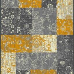 Ochre Mustard Gold Grey Mosaic Small Large Runner Floor Carpets Rugs Mats Cheap - thumbnail 3