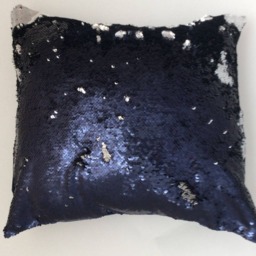 Silver Mermaid Pillow, Navy Reversible Pillow Cover, Throw Decor, Decorative Furnishing, And - thumbnail 2