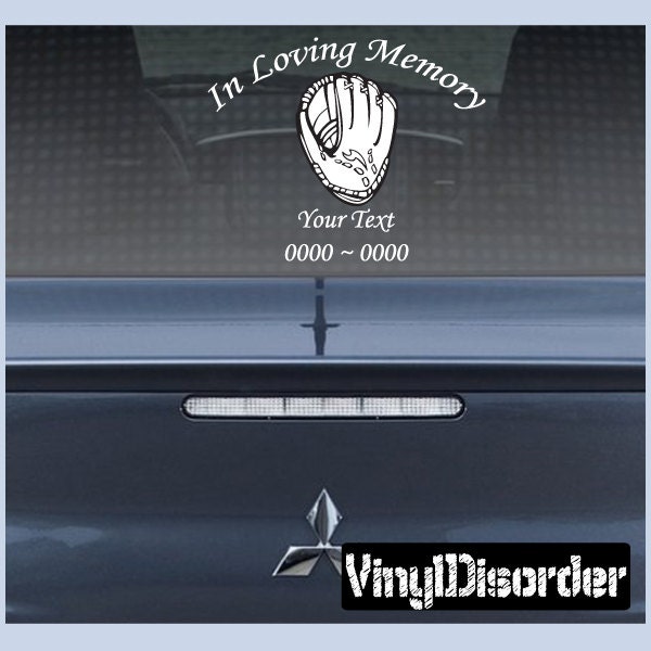 Baseball 2 in Loving Memory Custom Car Or Wall Vinyl Decal Stickers - Ilmbaseball2Et - image 1