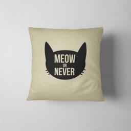 Meow Or Never Cat Pillowcase Handmade Cotton Throw Pillow - thumbnail 3