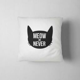 Meow Or Never Cat Pillowcase Handmade Cotton Throw Pillow - thumbnail 2