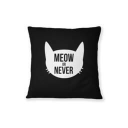 Meow Or Never Cat Pillowcase Handmade Cotton Throw Pillow - thumbnail 1