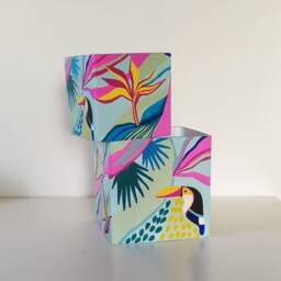 Contemporary Square Ceramic Planter, Hand-Painted Flower Pot, Versatile & Stylish Home Decor - thumbnail 4