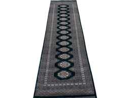 2.6x9 Emerald Green Bokhara Rug - Runner Hallway Luxury Bukhara Fine Quality Woolen Afghan - thumbnail 1