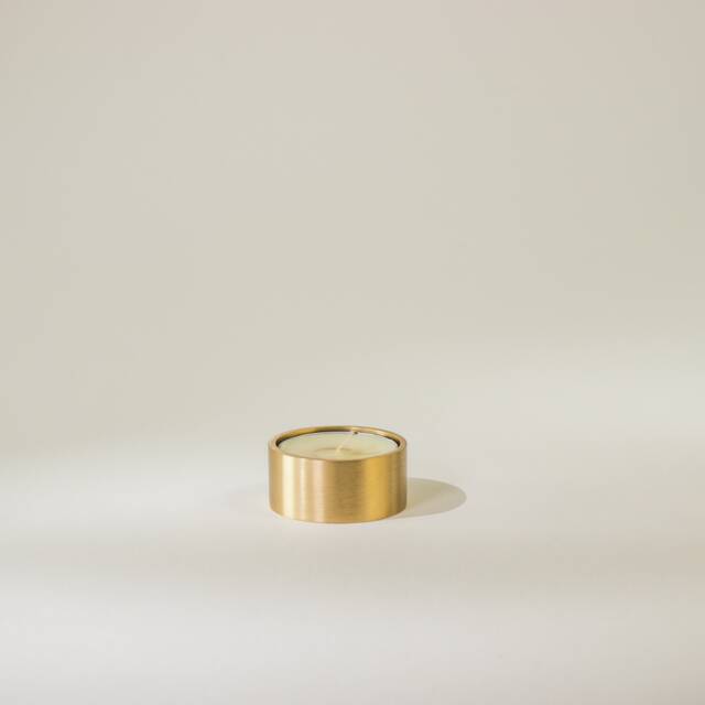 Solid Brass Tealight Holder - Modern Home Decor, Wedding Centerpiece - image 1