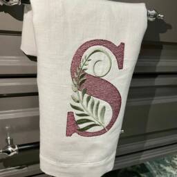 Elevate Your Bathroom With Embroidered Linen Hand Towels Shop Now - thumbnail 1