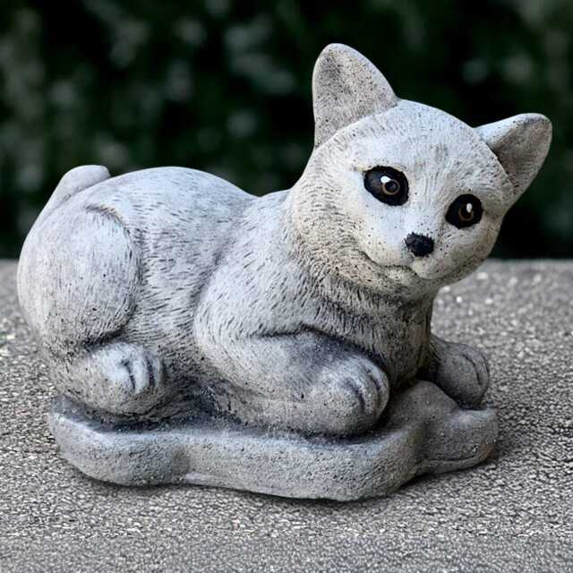 Cement Cat Statue Concrete Playful Kitty Sculpture Outdoor Kitten Ornament Memorial Decoration Handmade Figurine Pet Loss Gift - image 1