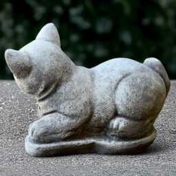 Cement Cat Statue Concrete Playful Kitty Sculpture Outdoor Kitten Ornament Memorial Decoration Handmade Figurine Pet Loss Gift - thumbnail 4