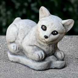 Cement Cat Statue Concrete Playful Kitty Sculpture Outdoor Kitten Ornament Memorial Decoration Handmade Figurine Pet Loss Gift - thumbnail 3