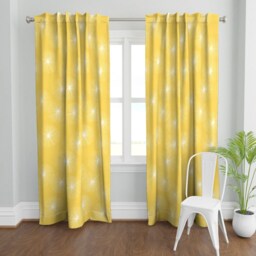 Mid Century Modern Curtain Panel - Retro Inspired Atomic Era 1950S 1960S Dandelion Custom Yellow By Friztin - thumbnail 2