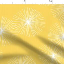 Mid Century Modern Curtain Panel - Retro Inspired Atomic Era 1950S 1960S Dandelion Custom Yellow By Friztin - thumbnail 4
