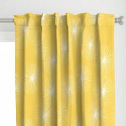 Mid Century Modern Curtain Panel - Retro Inspired Atomic Era 1950S 1960S Dandelion Custom Yellow By Friztin - thumbnail 1