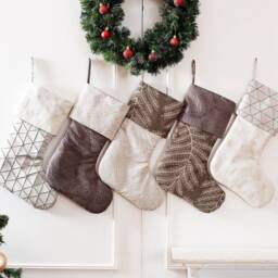 Luxury Damask Christmas Stockings in Shades Of Silver - thumbnail 4