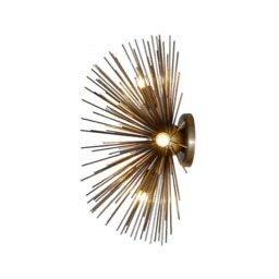 Mid Century Brass Starburst Wall Sconce, Urchin Light - thumbnail 1