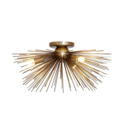 Mid Century Brass Starburst Wall Sconce, Urchin Light - thumbnail 3