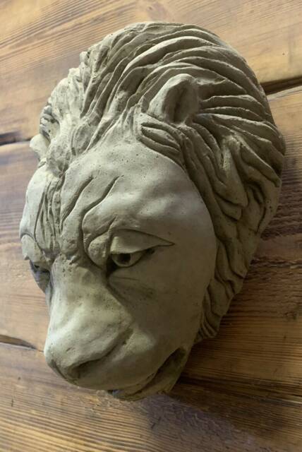 stone Garden Wall Hanging Lion Gargoyle Plaque Ornament - image 1