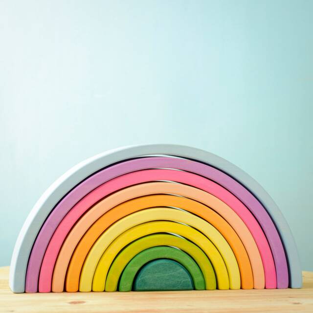 Handmade Wooden Rainbow Stacker Toy - Waldorf, Montessori Play - image 1