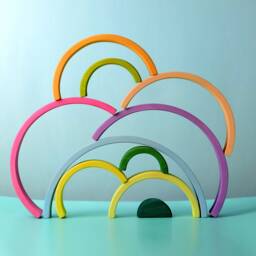 Handmade Wooden Rainbow Stacker Toy - Waldorf, Montessori Play - thumbnail 4