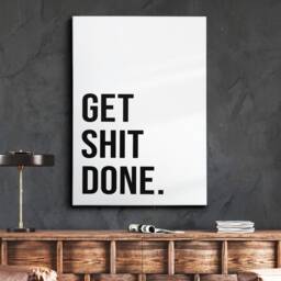 Get Sht Done Quote Minimal Style Motivational Inspirational, Framed Canvas Wall Art Poster Print, Home Office & Room Decor, Gift Idea - thumbnail 1