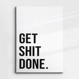 Get Sht Done Quote Minimal Style Motivational Inspirational, Framed Canvas Wall Art Poster Print, Home Office & Room Decor, Gift Idea - thumbnail 3