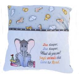 Elephant Baby Gift, Jungle Nursery Decor, Personalized Reading Pillow, Pocket Pillow - thumbnail 1