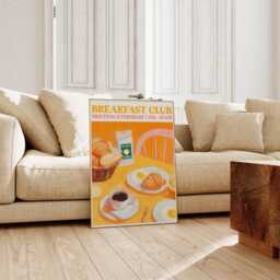 Breakfast Club Wall Art Print, Kitchen Dining Room Decor, Modern Poster, Foodie Artwork, Fun Gift For Food Lovers - thumbnail 3