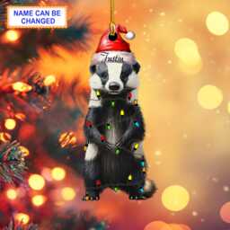 Custom Name Honey Badger Personalized Ornament, Christmas Tree Hanging Decor, Flat 2D Ornament Acrylic/ Wooden