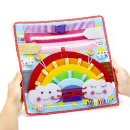Montessori Busy Board Rainbow Sensory Toy For Toddlers?? - thumbnail 2