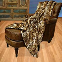 Plush Faux Fur Throw Blanket, Soft Traditional Brown Spotted Leopard Bedspread - Luxury Minky Cuddle Lining Accents Usa - thumbnail 2
