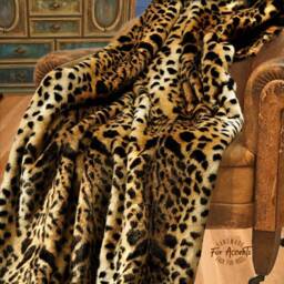 Plush Faux Fur Throw Blanket, Soft Traditional Brown Spotted Leopard Bedspread - Luxury Minky Cuddle Lining Accents Usa - thumbnail 1