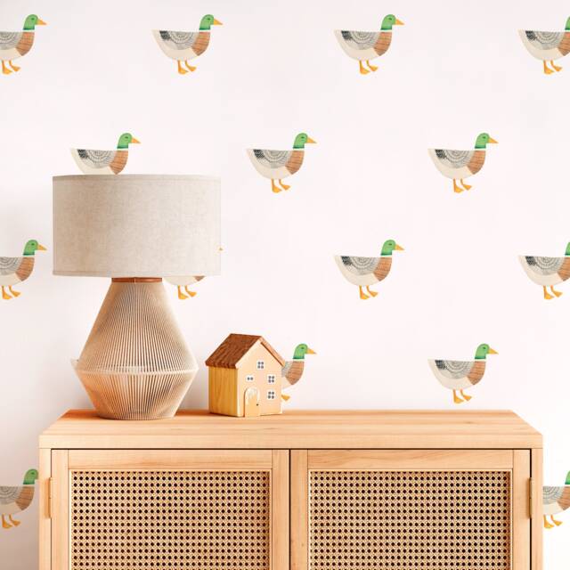 Mallard Ducks - Fabric Wall Decal Modern Farm Mej - image 1